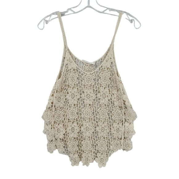 Love Tree Happens White Ivory Crochet Crop‎ Top Size Small EUC - Picture 1 of 6